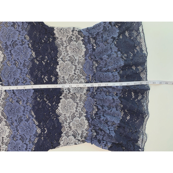 Anthropologie Eva Franco Women's Size XS Sheer Striped Lace Peplum Top Blouse - Picture 5 of 7